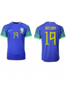 Billige Brasil Antony #19 Bortedrakt VM 2022 Kortermet